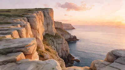 Morgenröte über dem azurblauen Meer