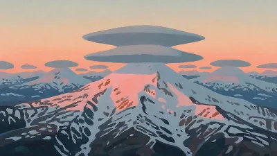 Lentikulare Wolkenkrone am Gipfel