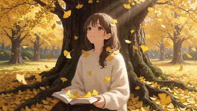 Ginkgo-Herbst: Goldene Blätter im Licht