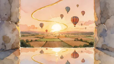 Goldene Kondensstreifen am Morgenhimmel