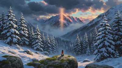 Winter-Tannensee