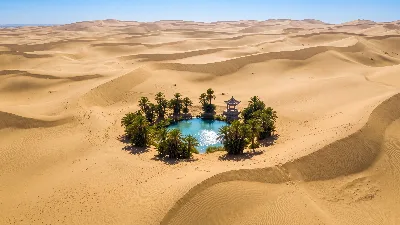 Golden Desert Oasis at Dunhuang