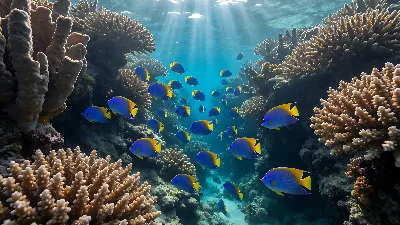 Mouvement d’Angelfish dans un Canyon Marin à Midi
