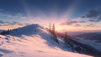 Morgendämmerung über gefrorenem Alpenrand