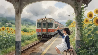Abgang vom ländlichen Bahnhof