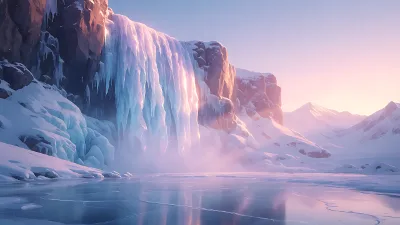 Dämmerungspapier-Eiswasserfall