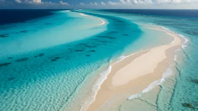 Türkisfarbene Sandbank
