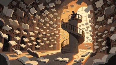 Bibliothek der schwebenden Bücher