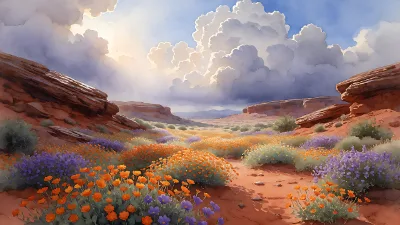 Tempête florale désertique