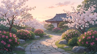 Camino de Jardín al Amanecer