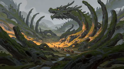 Drache-Skelett-Tal
