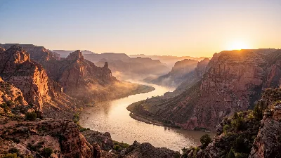 Yellow River Canyon Dawn Panorama