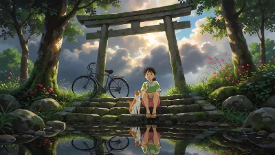 Bicycle an Torii-Tempel
