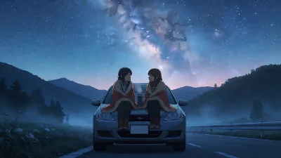 Sternenhimmel auf dem Autoschlüssel