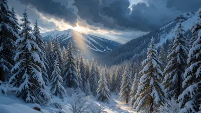 Winterlicher Kiefernsee
