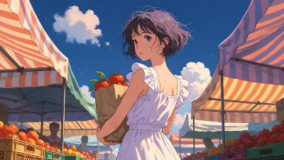 Frühmarkt mit Tomaten