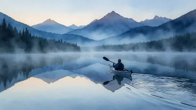 Kayak au petit matin