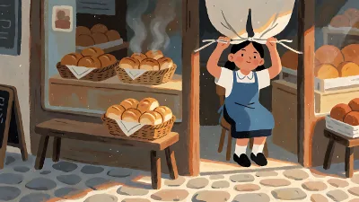 Ecke-Bäckerei im Morgengrauen