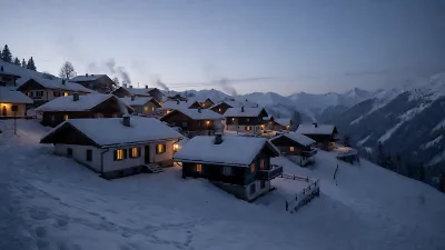 Alpen­dorf bei Dämmerung