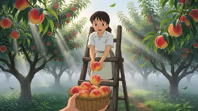 Orchardenleiter am Morgen