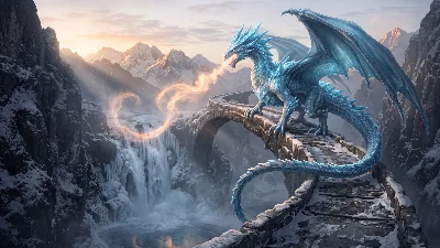 Dragon de Glace Protecteur du Pont de Cascade