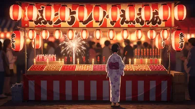 Bonbonapfelstand beim Festival