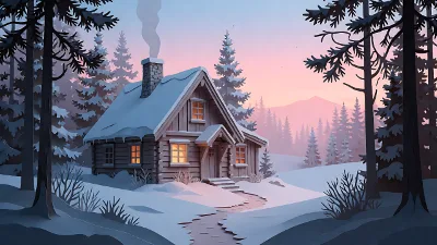 Winterhäuschen-Papierform