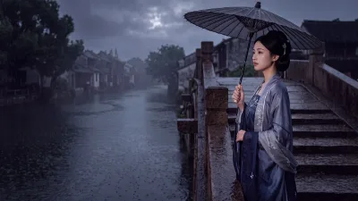 Pluie sur le pont de la lune