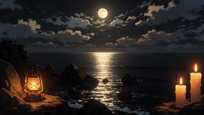 Chemin lunaire sur la mer