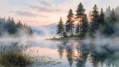 Alpensee im Morgengrauen