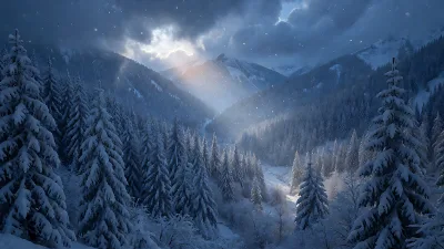 Winterlicher Piniensee