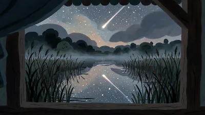 Meteor über dem See