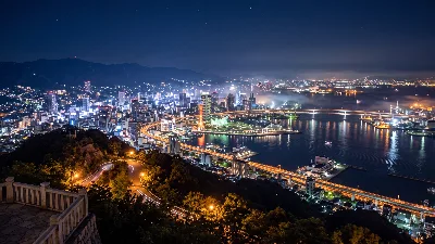 Kobe Harbor Nightscape from Mt. Rokko