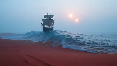 Ozean aus Glas in der Wüste