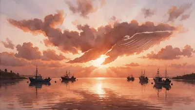 Sonnenuntergangs-Walzen Wolken