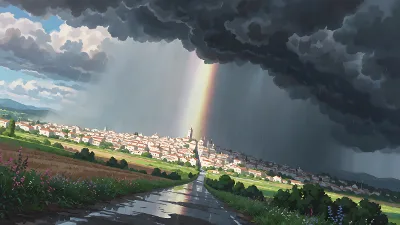 Sturmfront durchbrochen von Licht