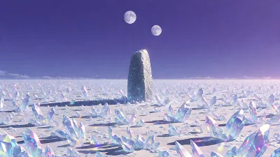 Monolithe cristallin dans le désert