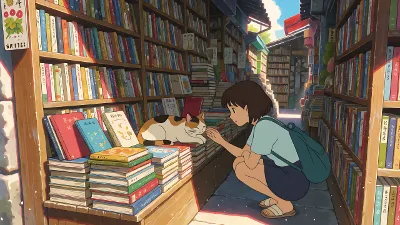 Katzenbuchhandlung in der Gasse