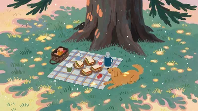 Picknick unter der Zeder