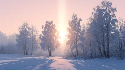 Wintersonne und Lichtpfad