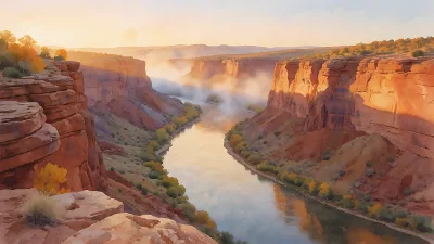 Goldener Canyon bei Dämmerung