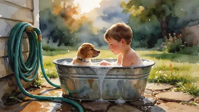 Puppy Badespaß